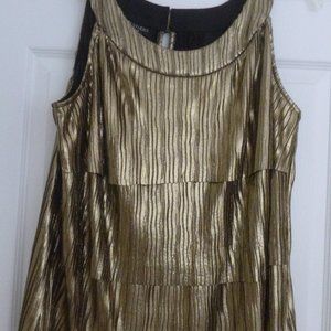 Women's Gold ruffled top